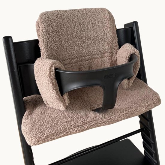 Stoelverkleiner TrippTrapp - Geschikt voor Stokke Tripp Trapp Kussenset - Kinderstoel Verkleiner - Perfecte Pasvorm - Zacht Katoen en Extra Dik - Teddy Taupe