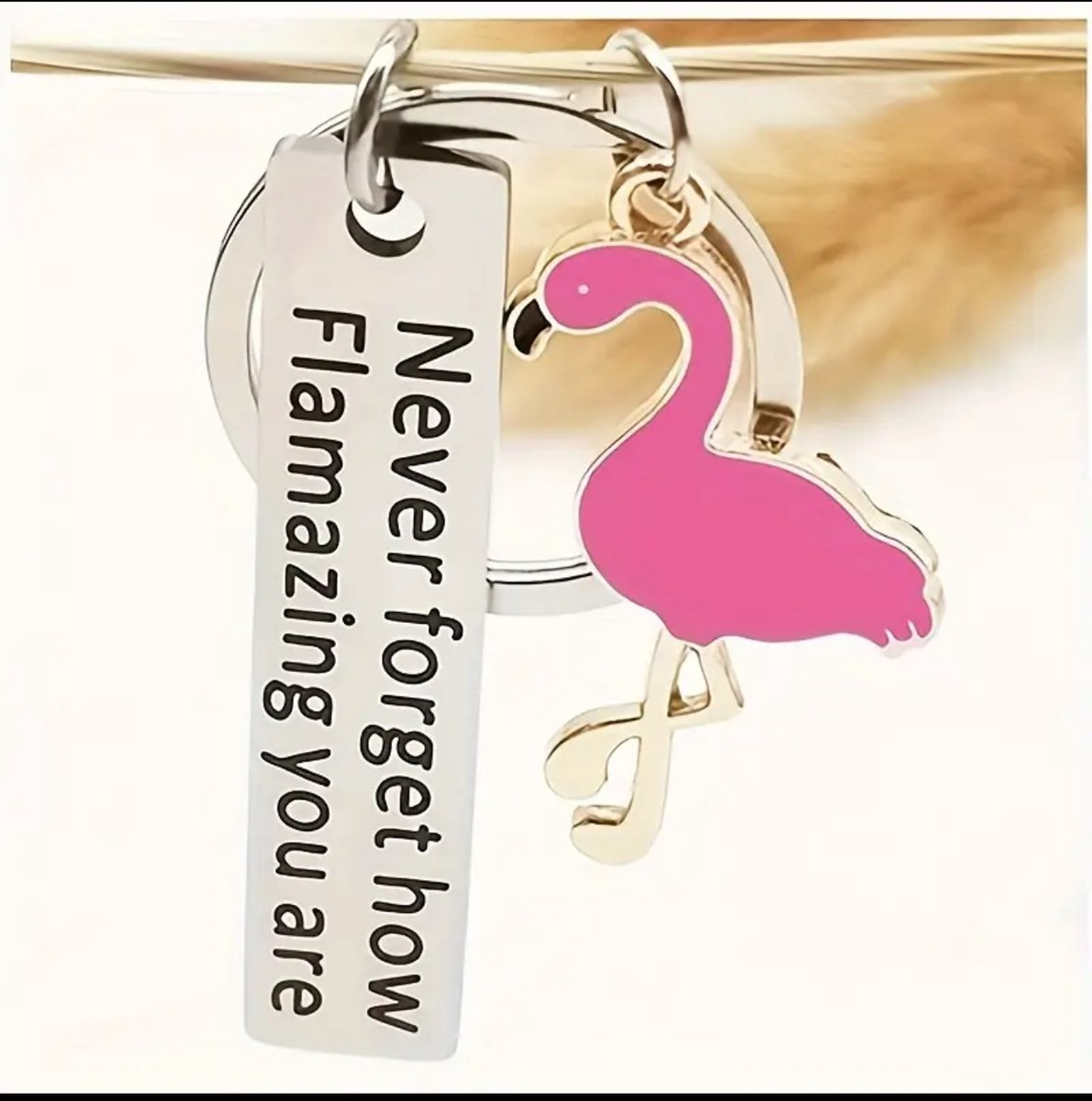 GoedeDoelen.Shop | Sleutelhanger Flamazing | Flamingo Sleutelhanger | Sleutelring 3 CM | Teksthanger 5 CM | Flamingo-hanger: 4 CM | Tashanger | Sleutelbos | Flamingo | Sleutelring | Fiets Sleutelhanger | Auto Sleutelhanger | Huis Sleutelhanger
