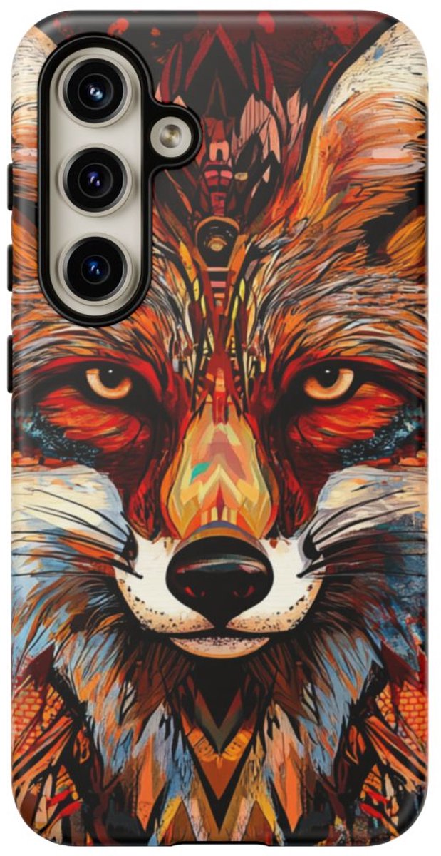 Abstracte Vos Gezicht Illustratie – Telefoonhoesje Geschikt voor Galaxy S24