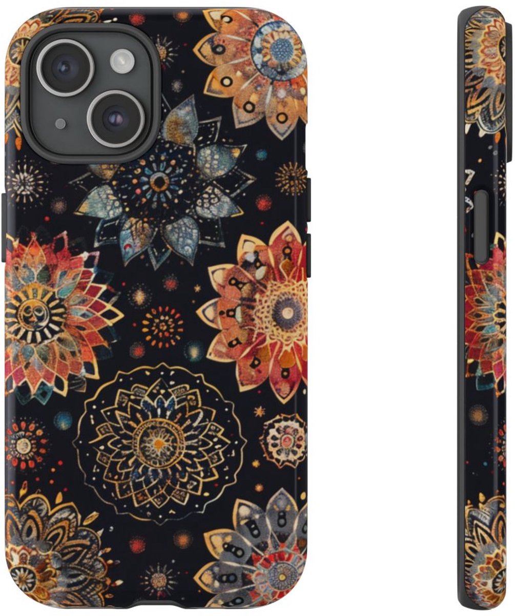 Kleurrijk Mandala Patroon – Telefoonhoesje Geschikt voor iPhone 15