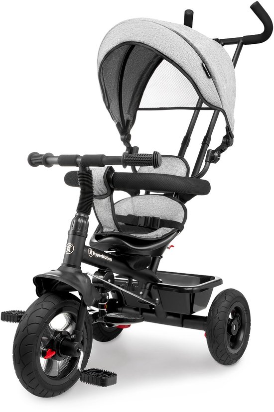 Tricycle pour enfants HyperMotion à partir de 1 an, jusqu'à 20 kg, Vélos pour enfants, 1 à 4 ans, vélo pour tout-petits avec guidon poussoir, vélo pour tout- Bébé , tricycle, poignée parentale, premier vélo, Grijs
