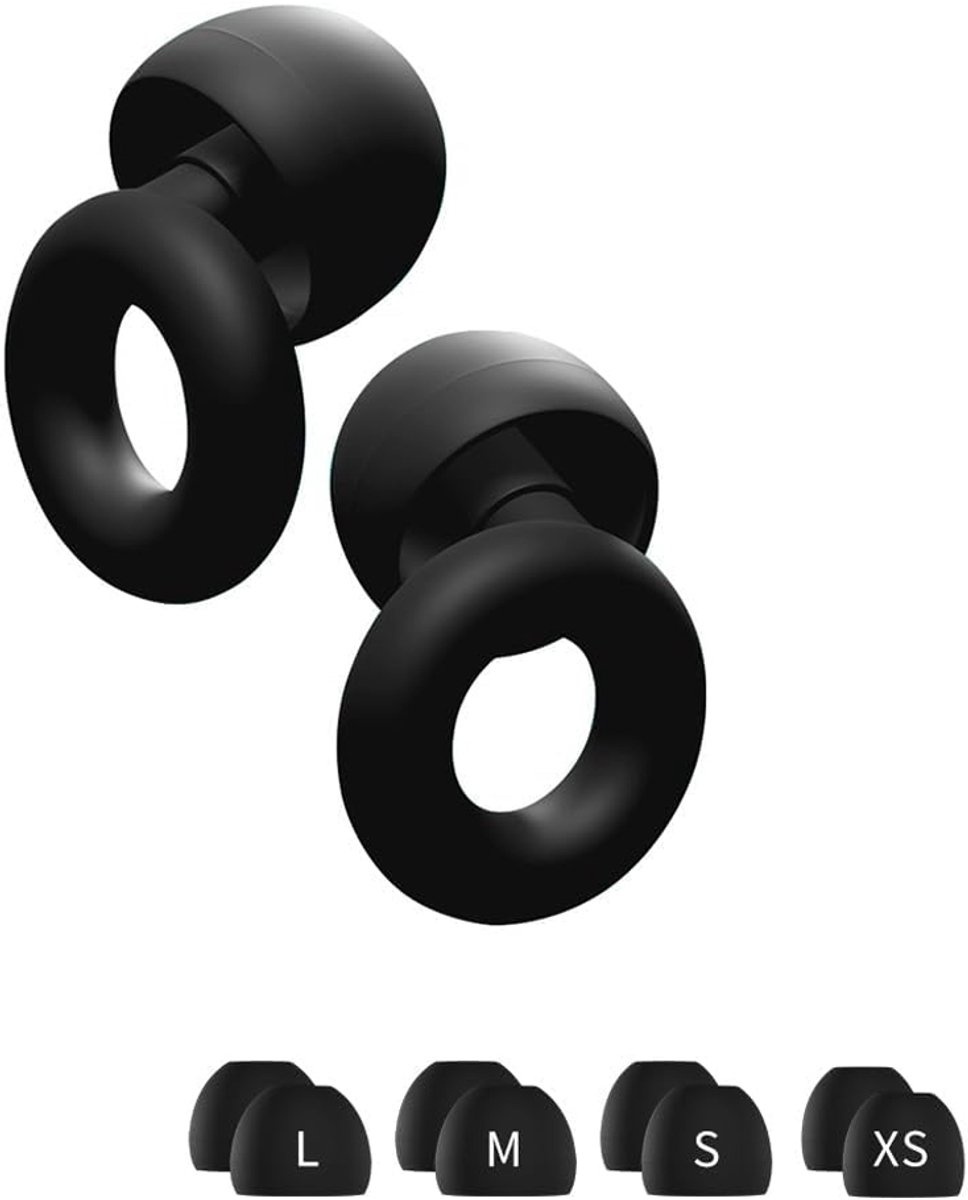OUYLAF oordopjes slapen - Oordopjes - Siliconen Oordopjes - Noise Cancelling - 4 Maten Oordopjes - zwart - Oordopjes om te slapen