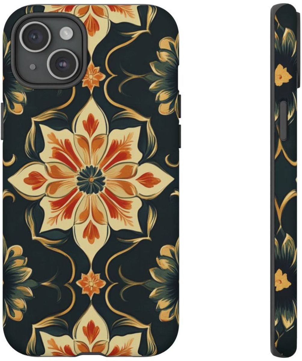 Sierlijk Bloemenpatroon – Telefoonhoesje Geschikt voor iPhone 15 Plus