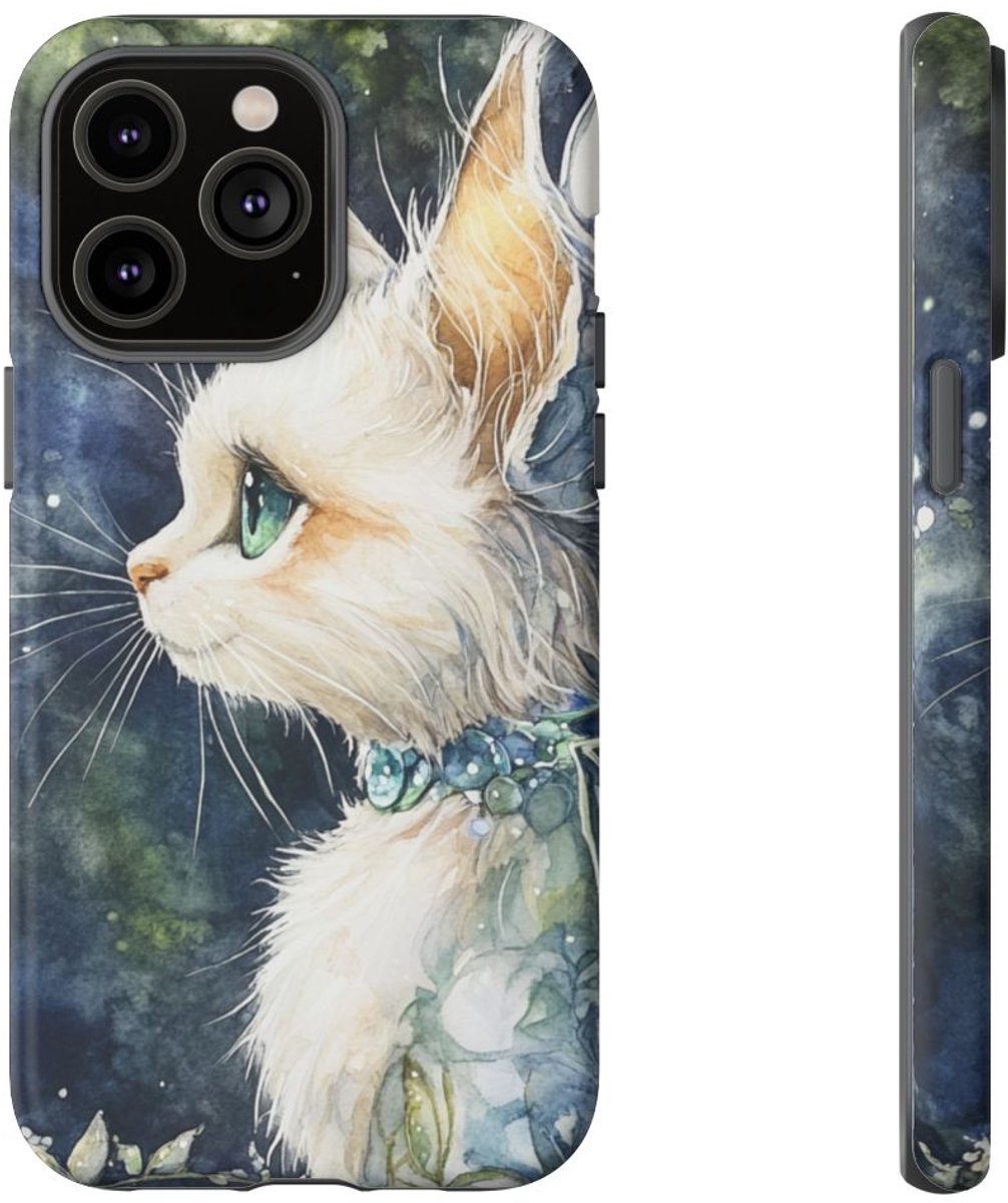 Aquarel Sprookjeskat met Vleugels – Telefoonhoesje Geschikt voor iPhone 14 Pro Max