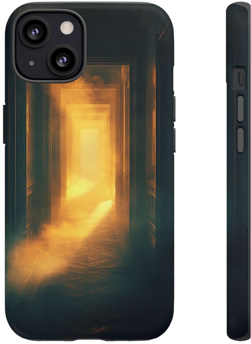 Mistige Gang met Gloeiend Licht – Telefoonhoesje Geschikt voor iPhone 13