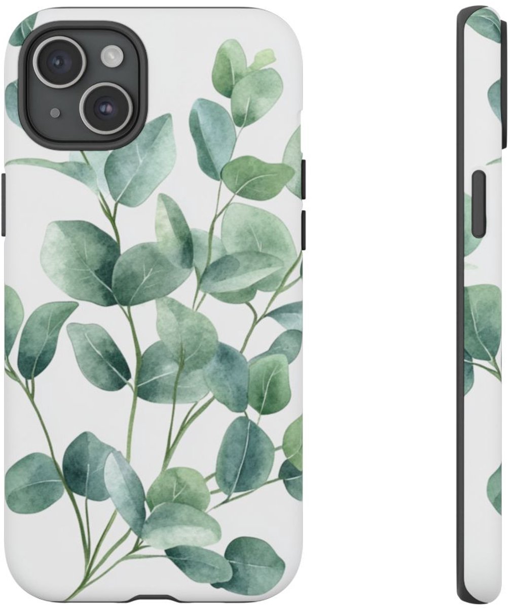 Waterverf Eucalyptusbladeren – Telefoonhoesje Geschikt voor iPhone 15 Plus