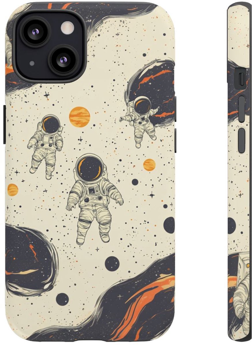 Astronauten en Kosmische Wolkenpatroon – Telefoonhoesje Geschikt voor iPhone 13