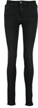 Zwarte skinny jeans met knoopsluiting en riemlussen aan de voorzijde.