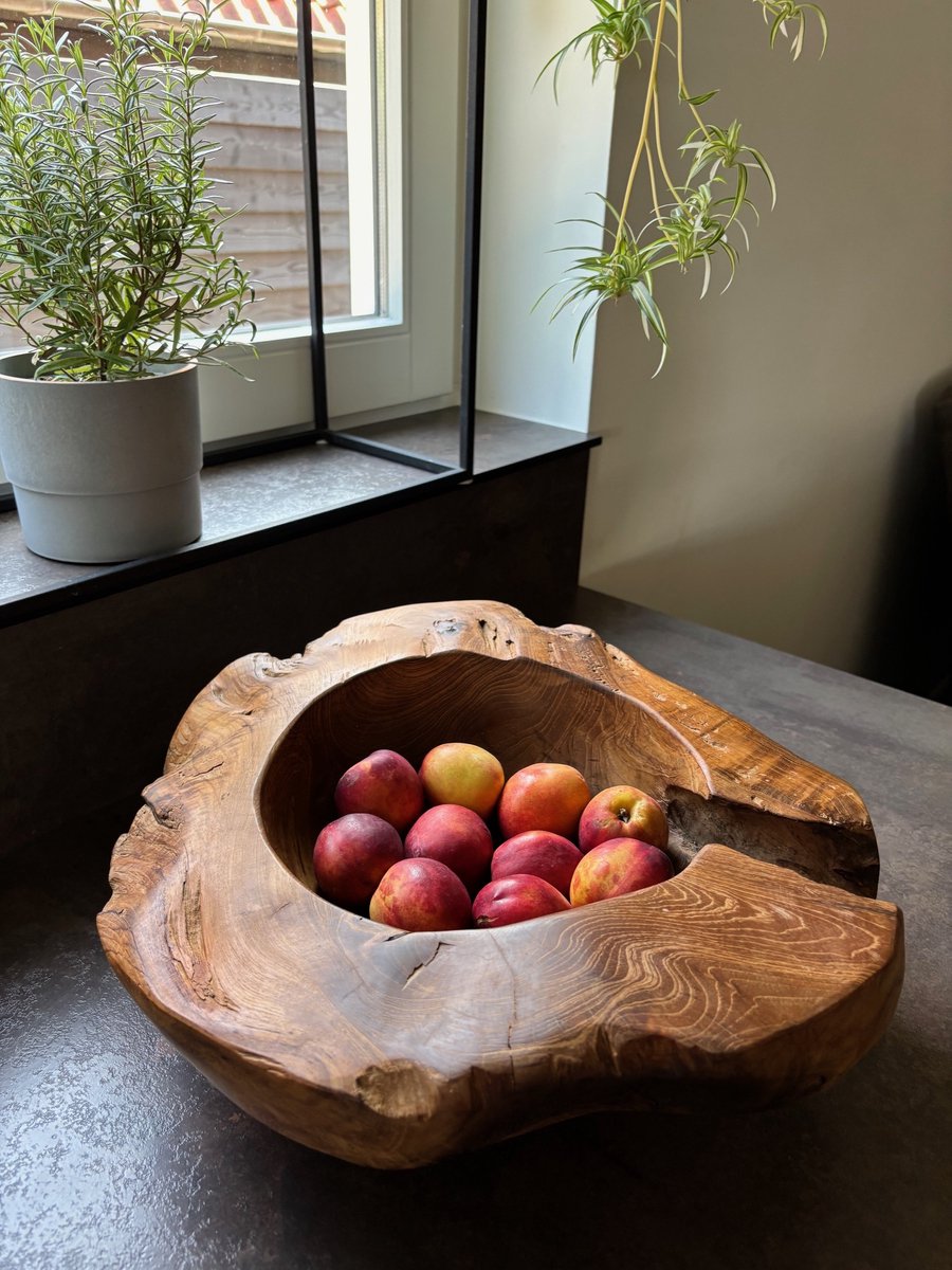 Teak Schaal Lindsey diameter 40cm Naturel (vorm 2).