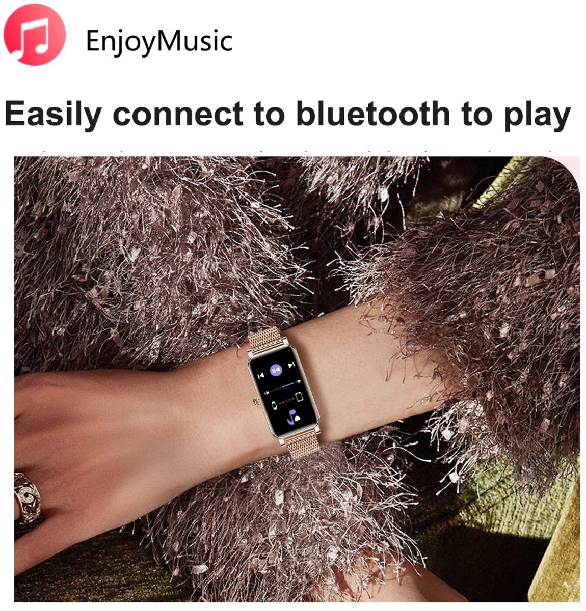 Afbeelding 2 van Slimme Smartwatch Vrouwen Goud Waterdicht IP68 met