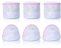 BH Waszakken - Mesh Delicates Zakken - Ondergoedbeschermer met Rits - Voor Wasmachine & Reizen - Voor Vrouwen & Studenten - Wit - 30x25 cm - 6 Stuks