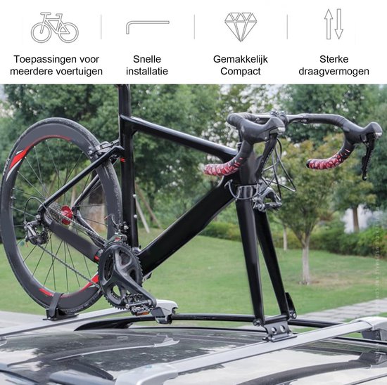 Fietsvorkhouder, veelzijdig fietsblok, voorvorkbeugel van aluminiumlegering, met snelspanner, voor vrachtwagen, aanhanger, fietsendrager