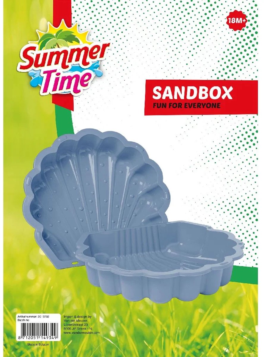 Summertime Schelp Set Blauw 87x78x20 cm met deksel - Zandbak Schelp - Zand Speelgoed - Water Speelgoed - Water Schelp voor in de Tuin — afbeelding 6