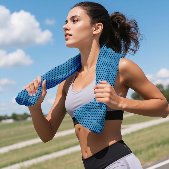 10 stuks - Koelhanddoek - Snel drogende handdoek - Sporthanddoek - Geschikt voor yoga, sportschool, kamperen, sporten en andere activiteiten - 30*100cm - (oranje/lichtgrijs/donkerblauw/rozerood/donkergrijs/felgroen/roze/lichtblauw/felrood/paars) — afbeelding 2