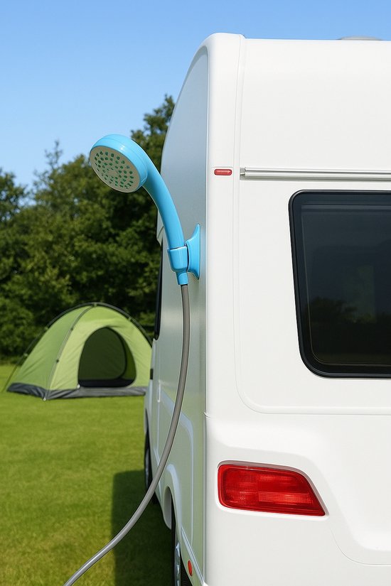 Campingdouche "Fresh Joe" - portable shower - lithium battery - douche - incl extra waterpistool - Flat Joe ® camping douche - buitendouche - kamperen - reisdouche - tuin auto huisdier — afbeelding 4