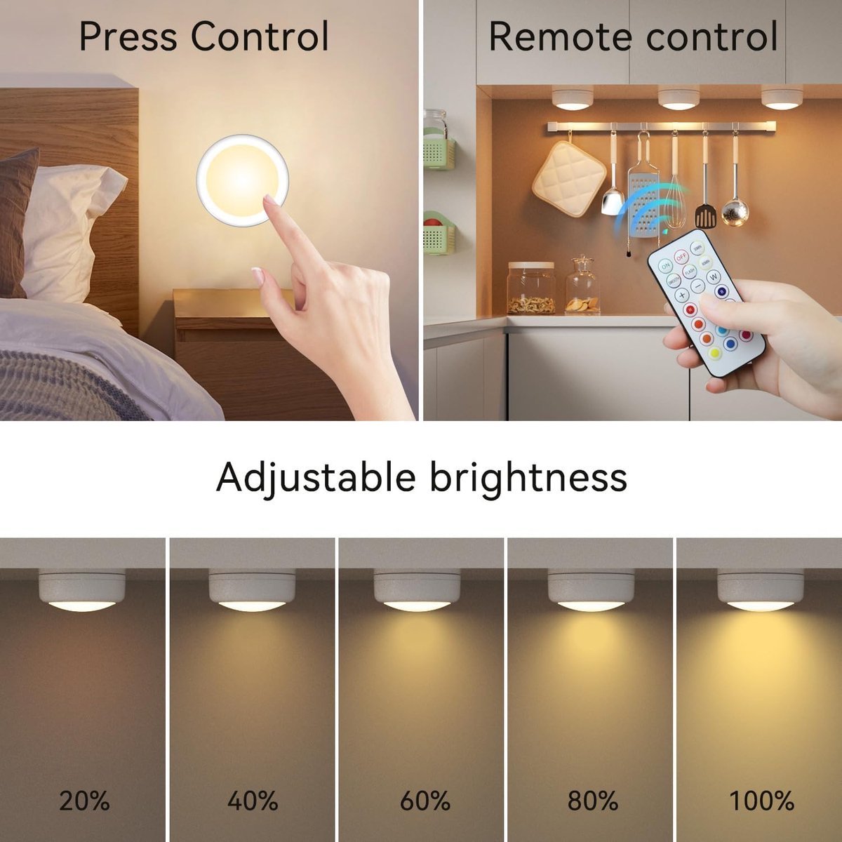 WILLED RGB Keukenverlichting onder kast Oplaadbaar,Puck Lights met afstandsbediening,3 kleurtemperaturen Draadloze LED Spot met Afstandsbediening voor onder kasten, keukenkasten en kast WILLED RGB Keukenverlichting onder kast Oplaadbaar,Puck Lights met afstandsbediening,3 kleurtemperaturen Draadloze LED Spot met Afstandsbediening voor onder kasten, keukenkasten en kast