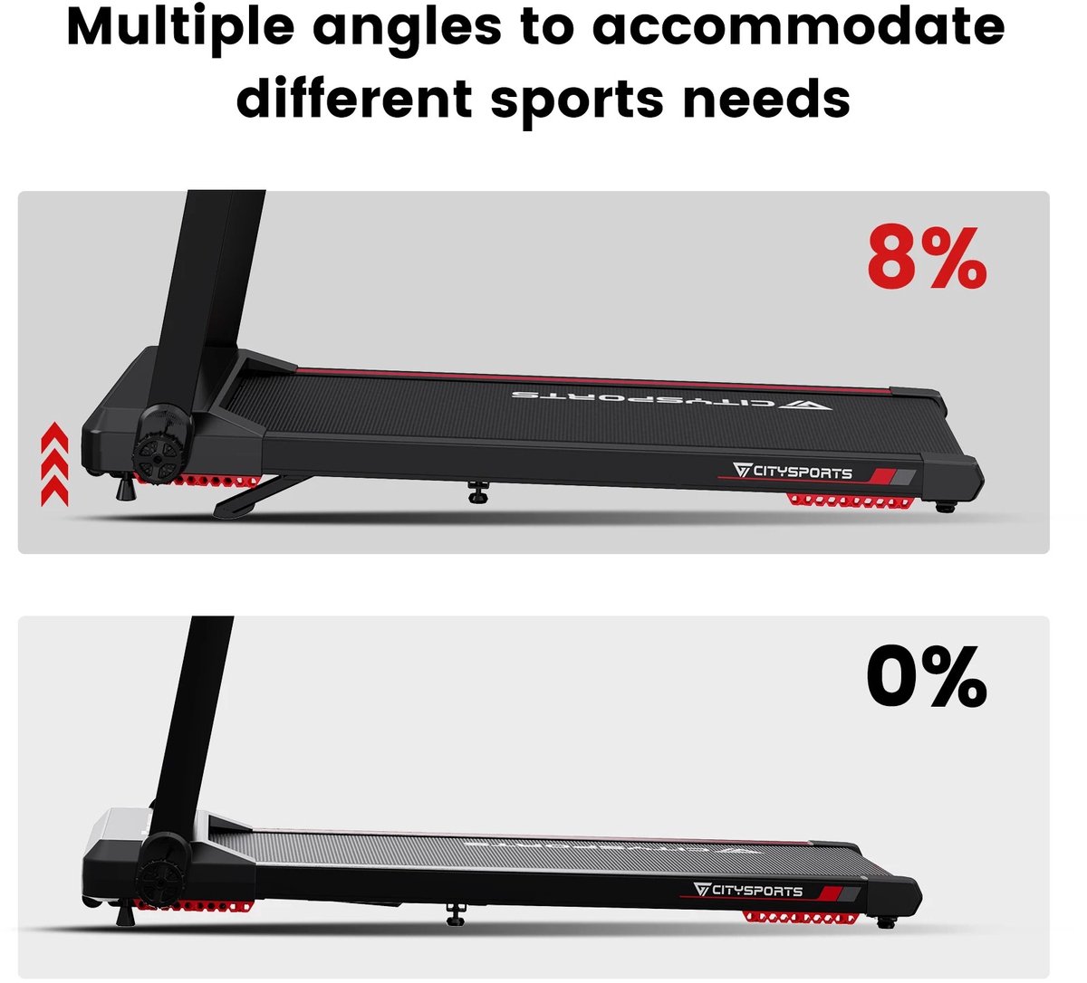 Afbeelding 3 van CitySports Loopband Met 8% Hellingfunctie - Inklapbaar - 1-12km/u - Incl. afstandsbediening en Tablethouder - Wandelband - Walking Pad - Opvouwbare Loopband - Walkingpad - Treadmill - Loopband Elektrisch