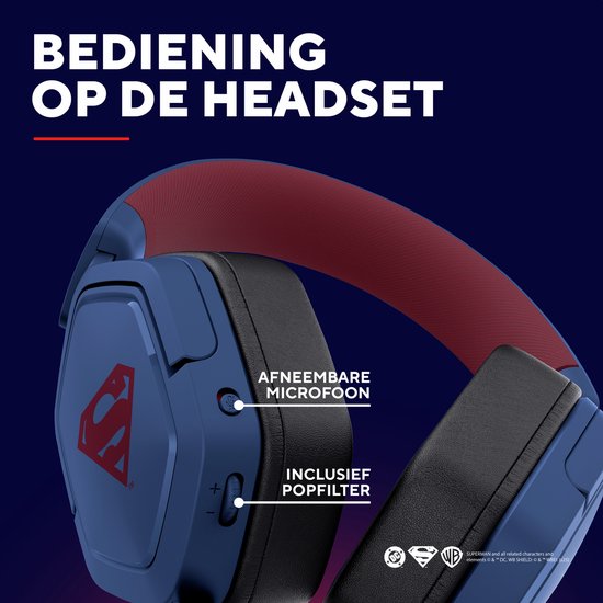 Trust GXT492SM Carus - Casque Gaming - pour PS4/PS5/ Nintendo Switch/ PC - Connexion filaire 3,5 mm - Blauw Superman
