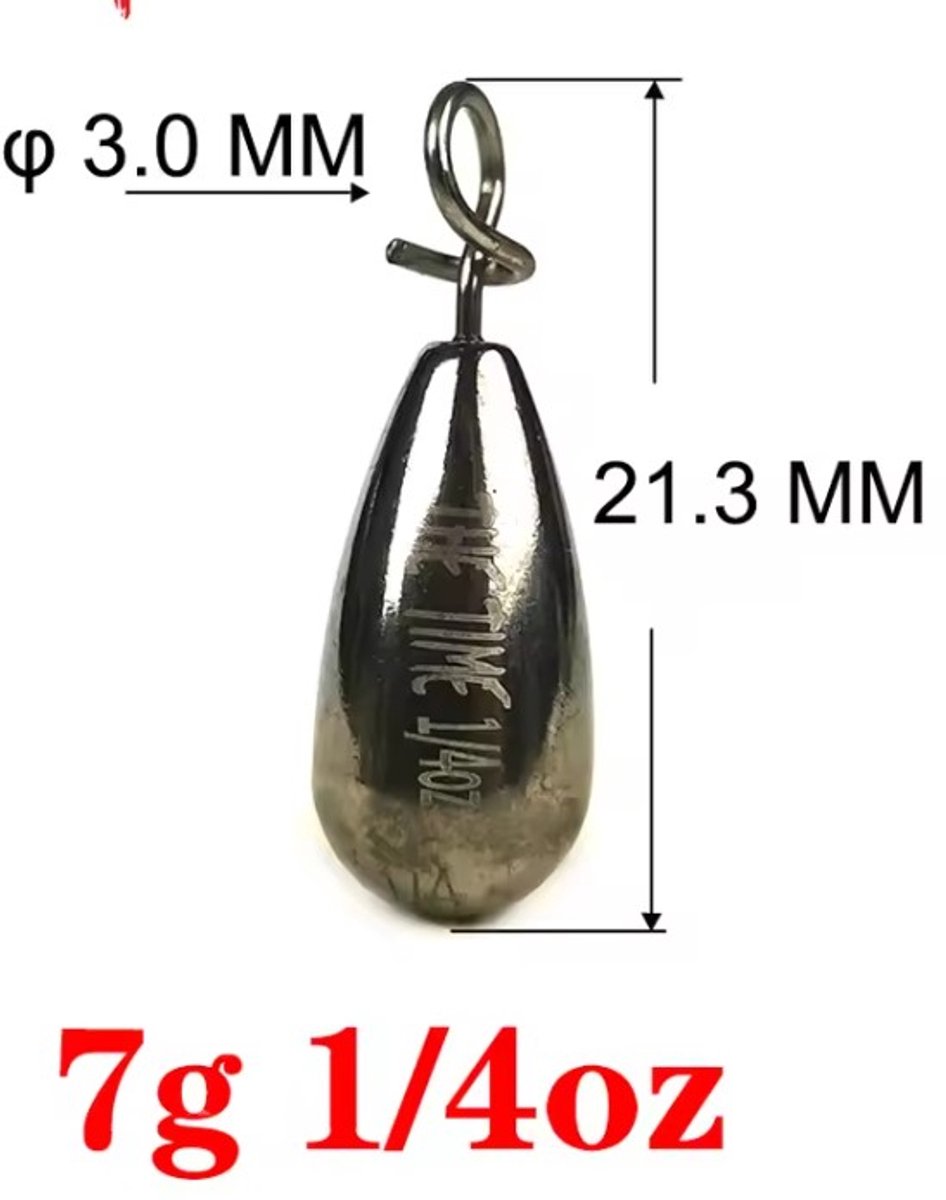 2 Stuks - Fastach sinker 7gram - Tungsten - Wolfraam - Loodvrij vissen - Kunstaas