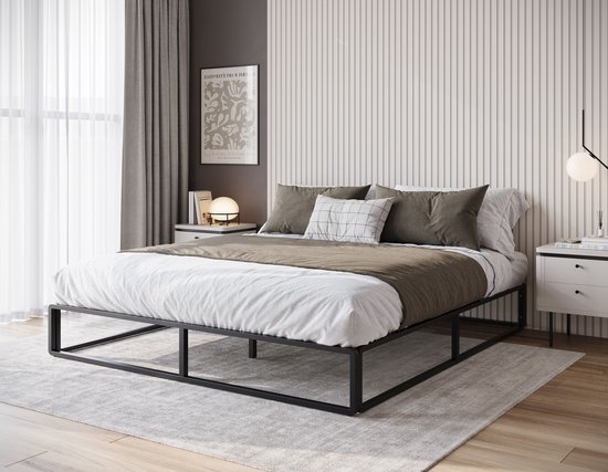 Meubella - Tweepersoonsbed Andrea - Zwart - 180x200 cm