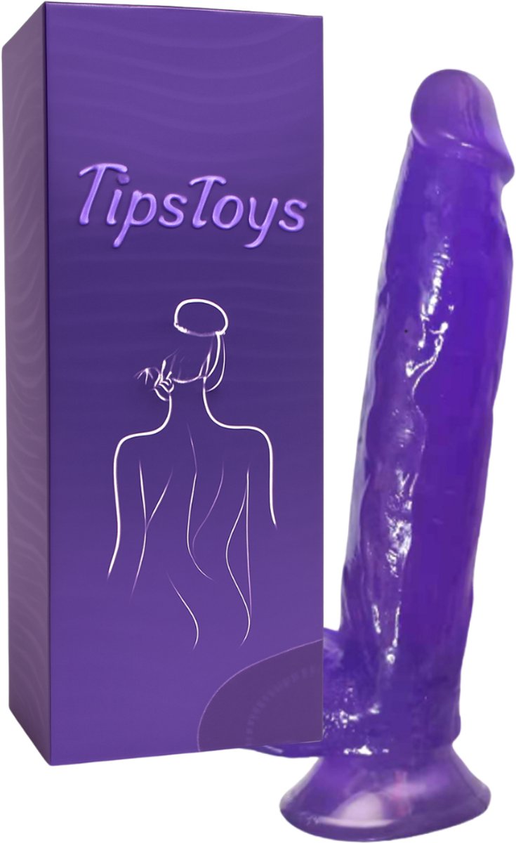 Goedkoopste TipsToys® Realistische Dildo – Ø 4.8 cm – Met Sterke Zuignap – Seksspeeltjes voor Vrouwen Paars