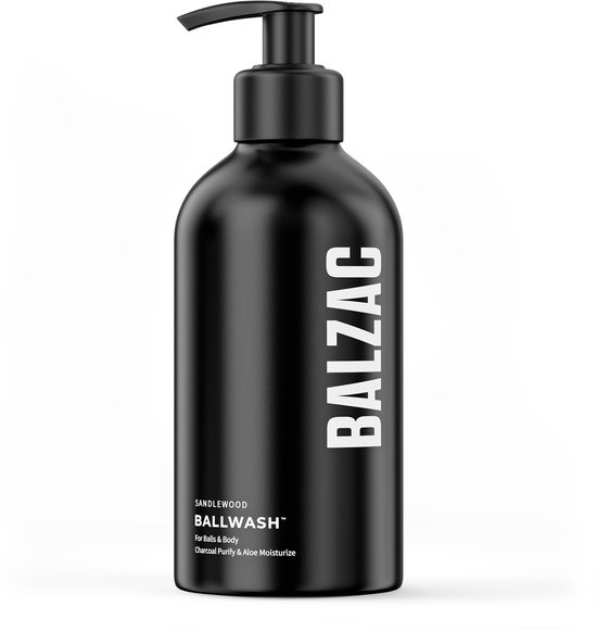 BALZAC® Ballwash - Bodywash - Sandlewood Geur - Activated Charcoal & Aloë Vera - 320ml