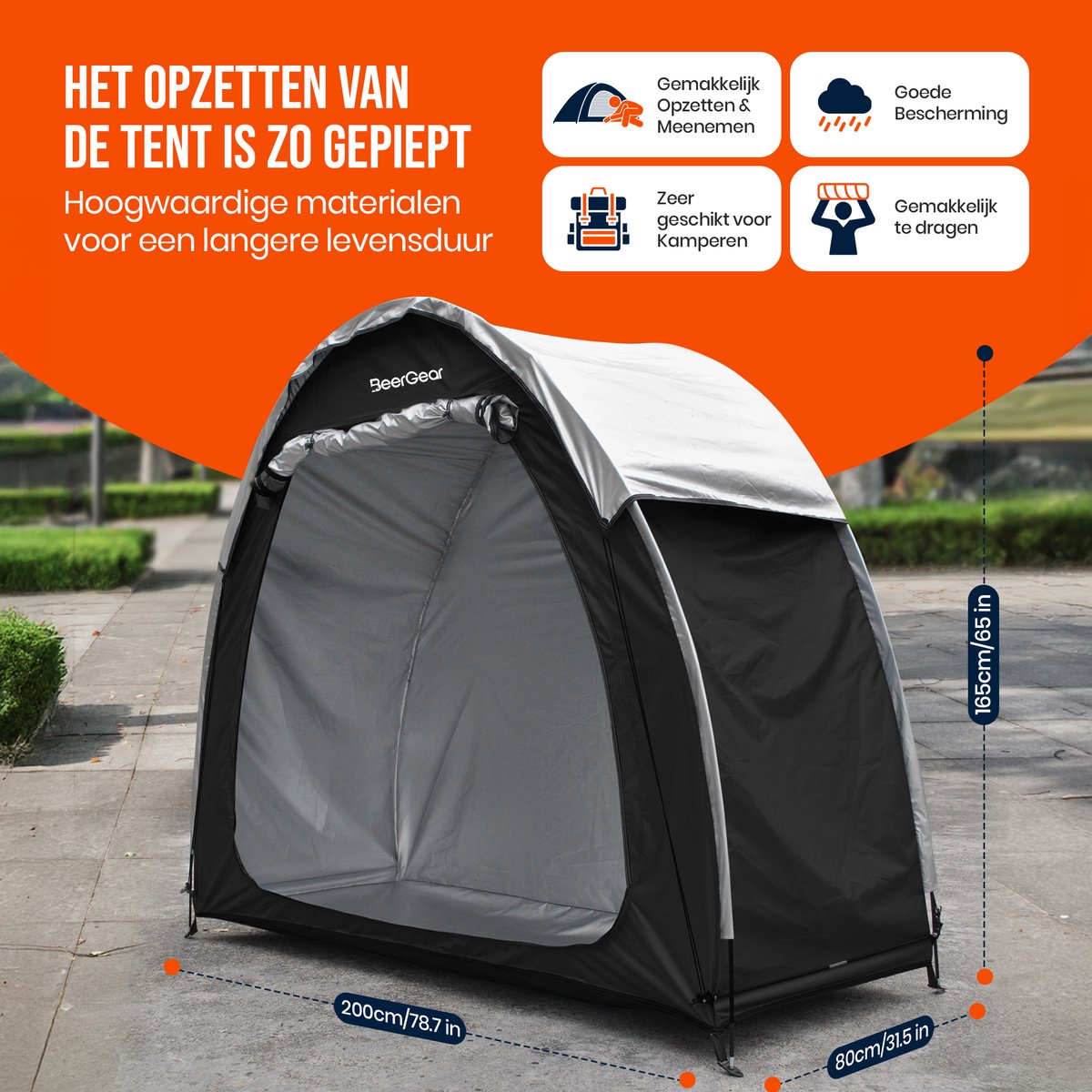 Fietstent, Fietsenstalling Tent Oxford Waterdichte Fietsopslag voor Motorfiets, Tuingereedschap, Speelgoed, Grasmaaier (-2716200223311