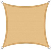 Retadou - Zonnezeil, 2,5 x 2,5 m, vierkant, premium HDPE uv-bescherming, zonwering, ademend, weerbestendig, voor tuin, balkon en terras, inclusief bevestigingskoorden, vierkant 2,5 x 2,5 m, zand
