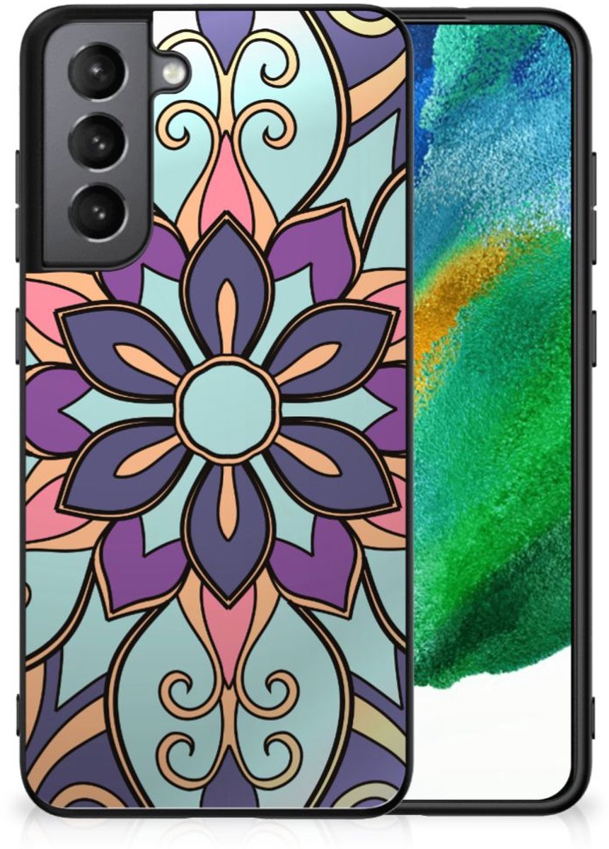 Samsung Galaxy S21FE Bloemen Hoesje Purple Flower