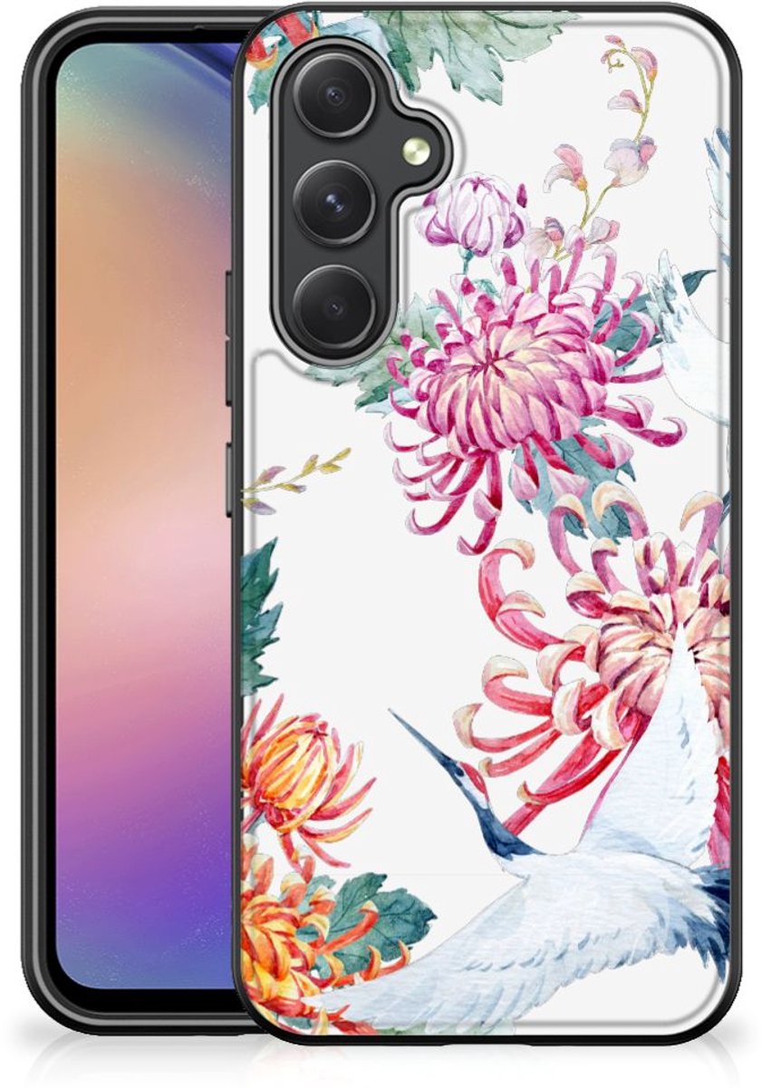 Samsung Galaxy A54 Dierenprint Telefoonhoesje Bird Flowers