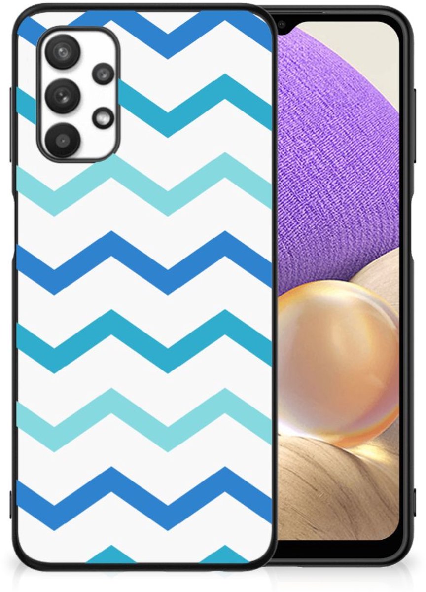 Samsung Galaxy A32 5G Back Case Zigzag Blauw