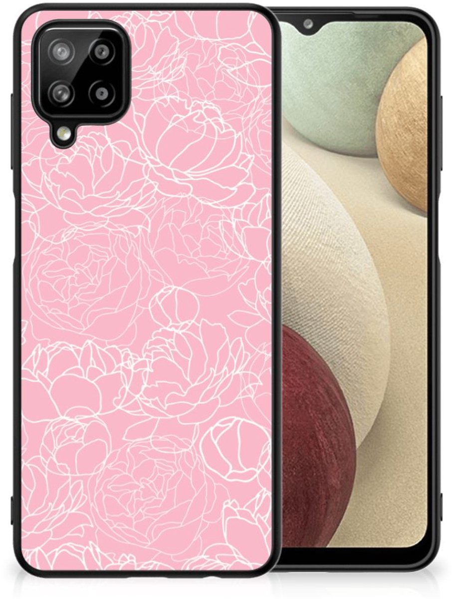 Samsung Galaxy A12 Bloemen Hoesje White Flowers