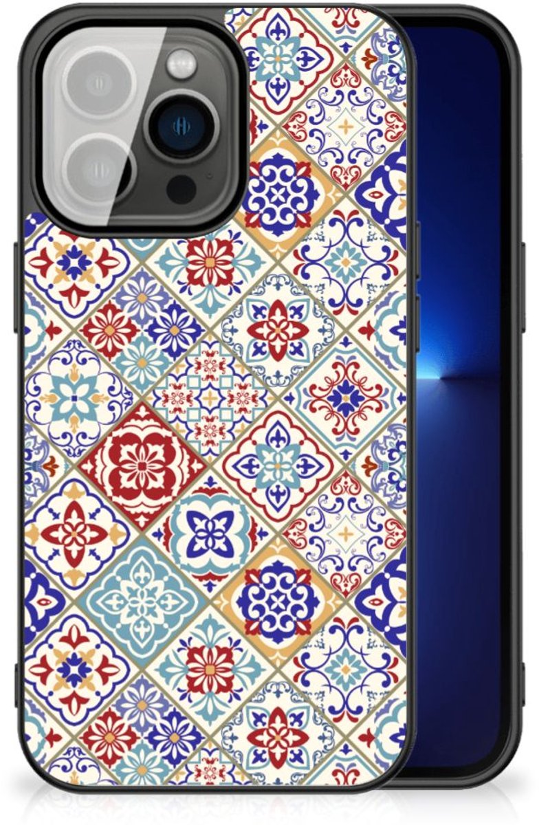 Back Cover voor iPhone 13 Pro Marmeren Print Telefoonhoesje Tiles Color