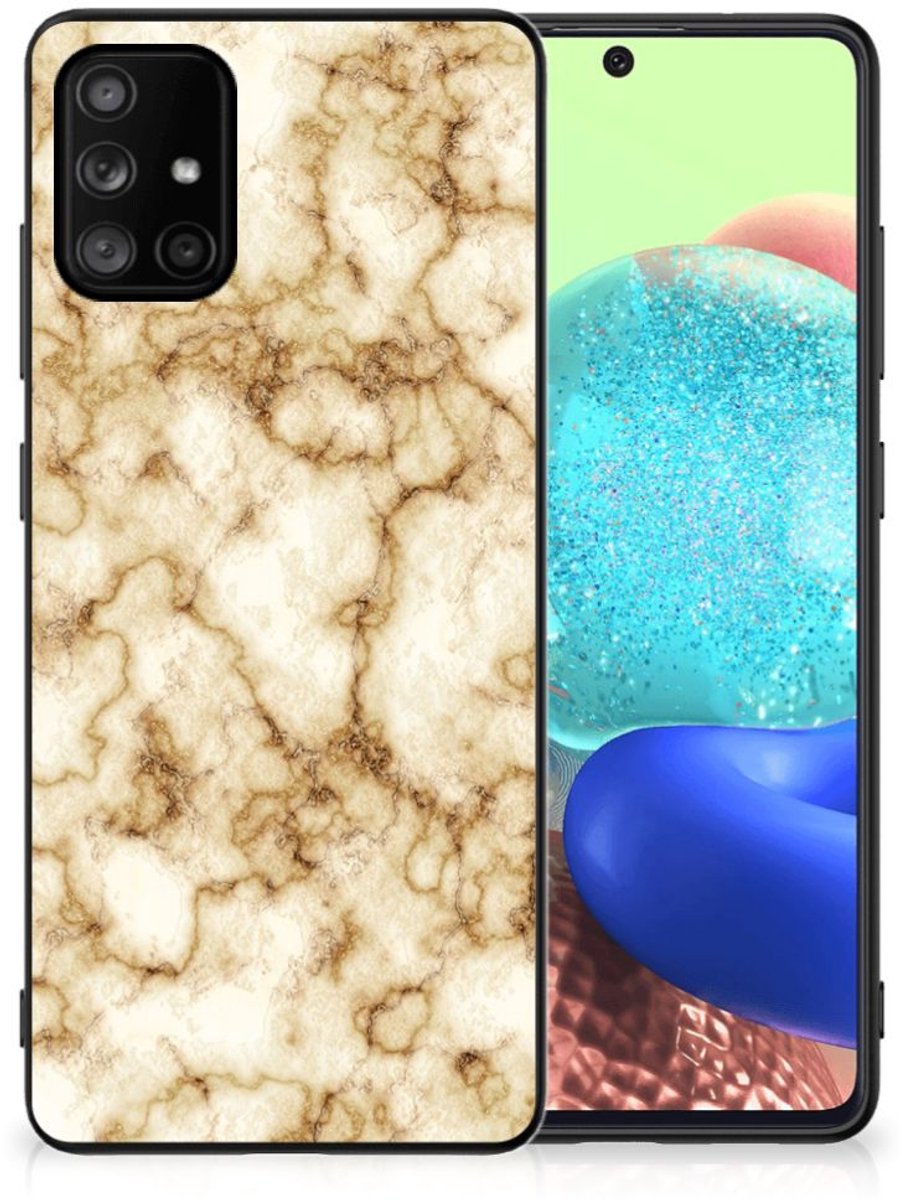 Samsung Galaxy A71 Marmeren Print Telefoonhoesje Marmer Goud