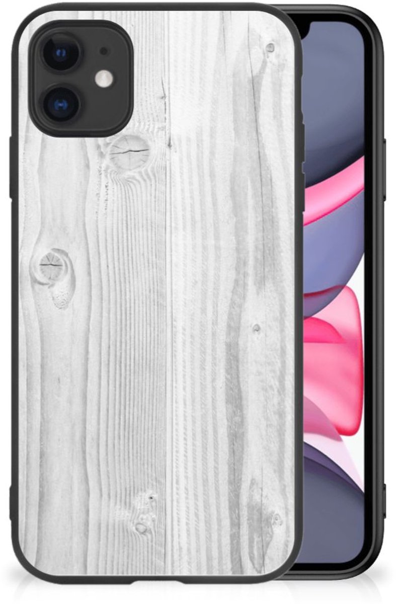 iPhone 11 Houten Print Telefoonhoesje White Wood