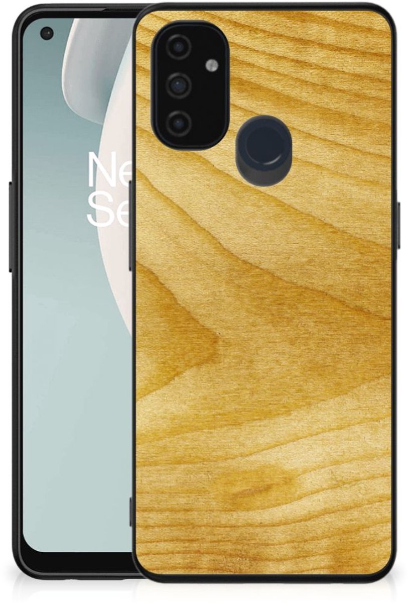OnePlus Nord N100 Houten Print Telefoonhoesje Licht Hout