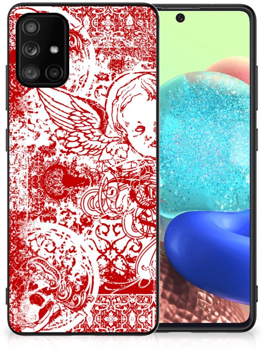 Telefoonhoesje Samsung Galaxy A71 Angel Skull Rood
