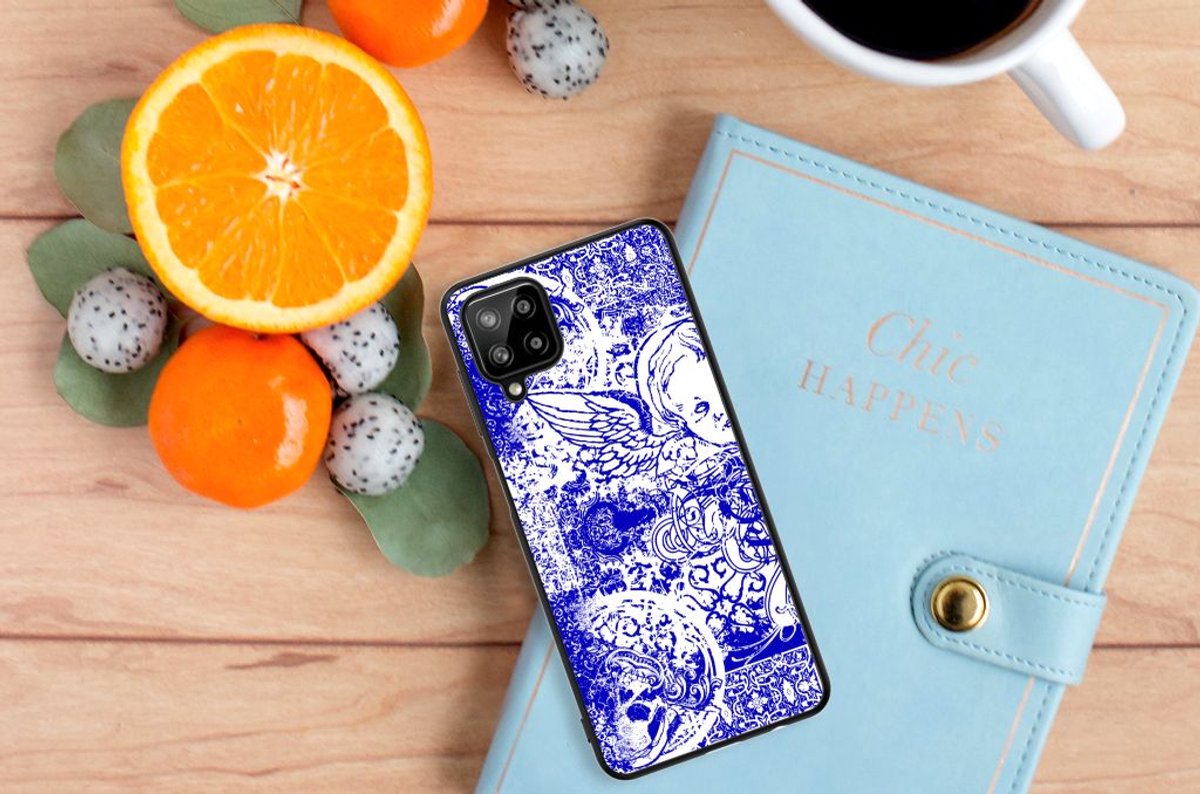 Telefoonhoesje Samsung Galaxy A12 Angel Skull Blauw