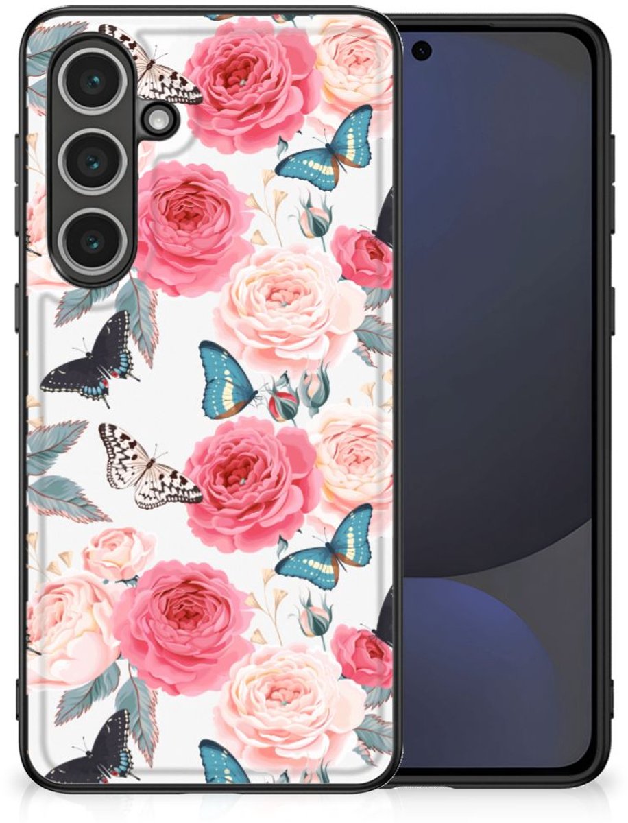 Samsung Galaxy S24 FE Bloemen Hoesje Butterfly Roses