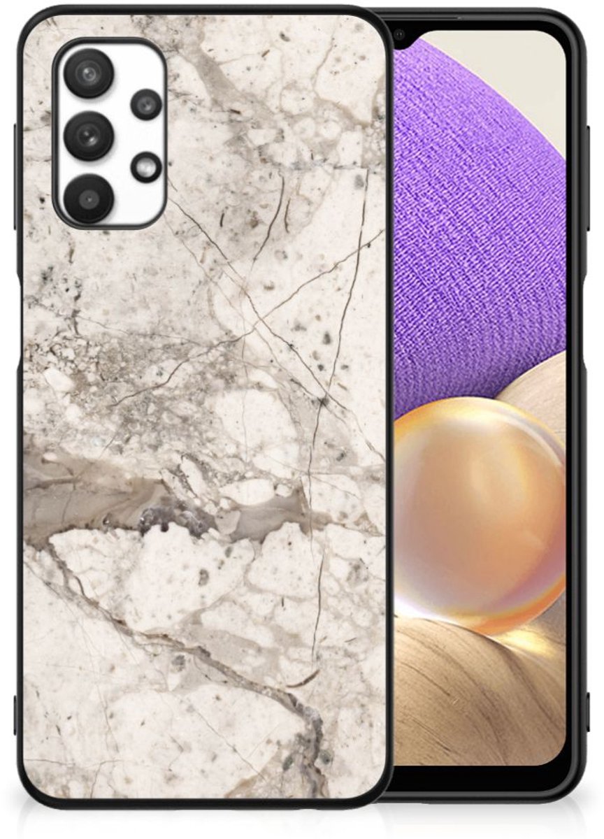Samsung Galaxy A32 5G Marmeren Print Telefoonhoesje Marmer Beige