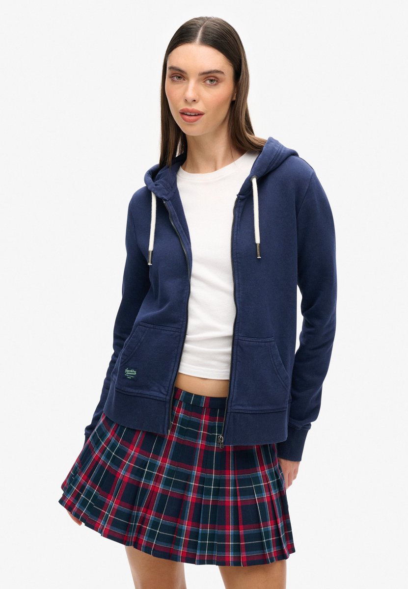 Superdry Archive hoodie met rits en versieringen Dames Hoodies Marineblauw