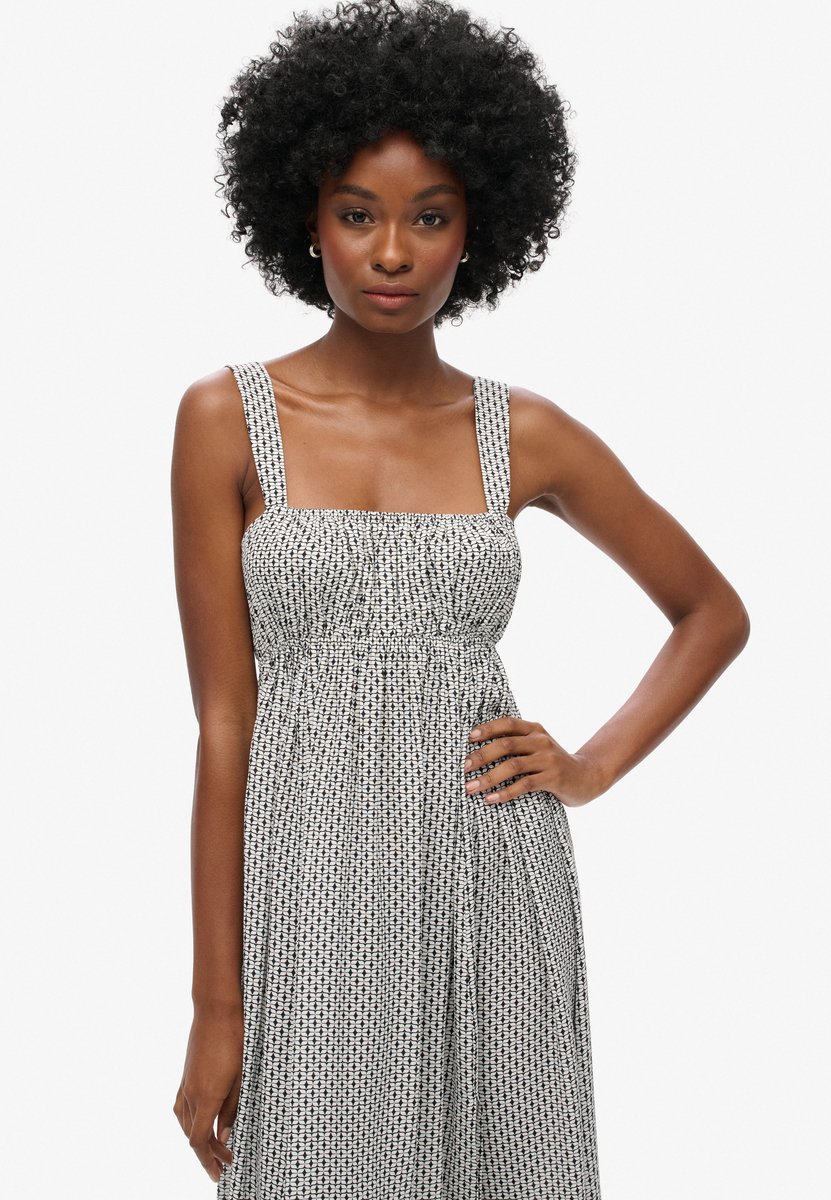 Superdry Maxi-jurk met strik op de rug Dames Jurken Mono Cross Geo