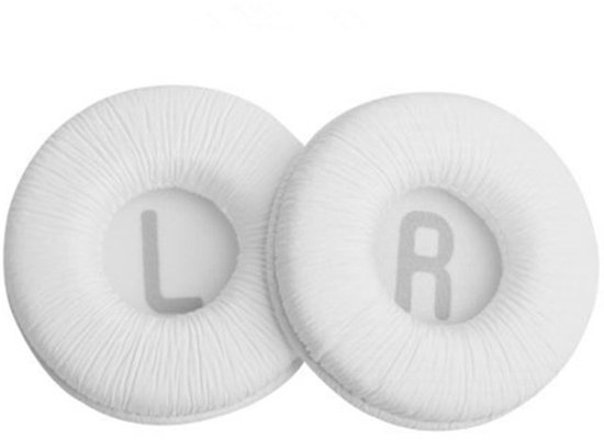 Coussinets d'oreille blancs avec marquages L et R pour casque.