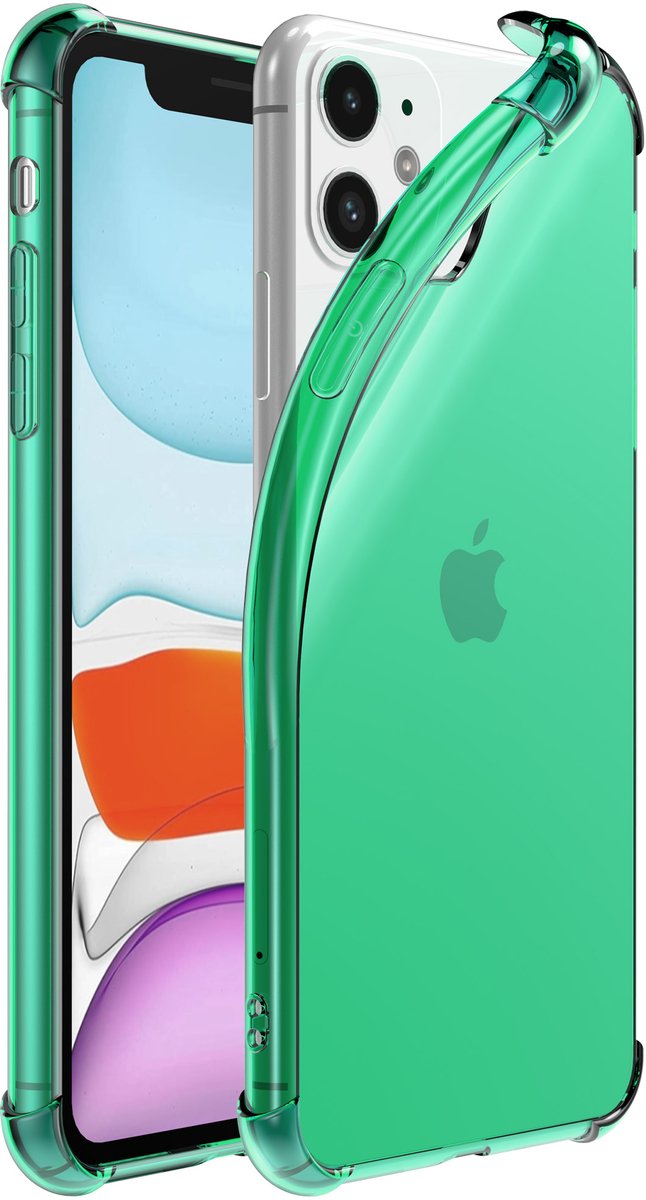 Smartphonica iPhone 11 transparant siliconen hoesje - Groen geschikt voor iPhone 11