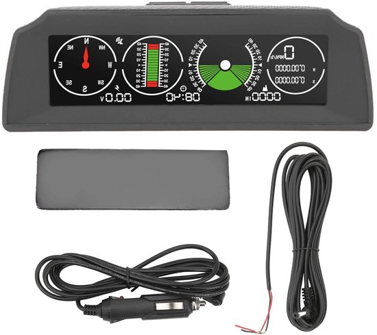 MOTOCOCHE GPS Digital Car Inclinometer for Off-road Vehicles DC10v-30v, Jeep Inclinometer Multifunction Camper Speedometer with Coordinates Display