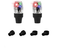 Fietsbandverlichting -Bandenverlichting-Autobandverlichting-Banden LED-lamp met bewegingssensor - Kleur atmosfeer klep verlichting-Geschikt voor auto's - fietsen - motoren - racefietsen - mountainbikes-Auto-onderdelen-2 stuks - zwart