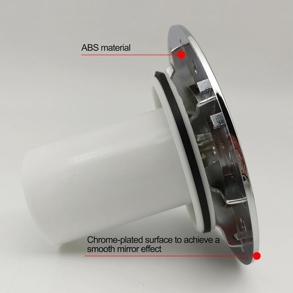 Doucheafvoer, 90mm/115mm Douchegoot, Douchevaldeksel Vervangen Universele Doucheafvoerafdekking Chromen Doucheuitlaatdeksel Snelle Doorstroming