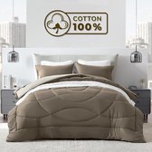Sleep Comfy Cottiva Series - All Year Dekbed zonder overtrek - Coconut & Silk | 140x200 cm - 30 dagen proefslapen - Wasbaar hoesloos dekbed - Binnen & Buiten - 100% Katoen - Met Kussenslopen| Dekbed in Kleur - OEKO Green - Droogt Snel