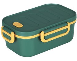 Lunchbox - Lunchbox volwassenen - lunchbox kinderen - Lunchbox voor volwassenen met compartimenten 1000 ml Lunchbox - Lekvrije lunchbox voor volwassenen - Ontbijtbox met 2 lagen Lunchbox Bento-box - School, kantoor, werk, picknick (groen)