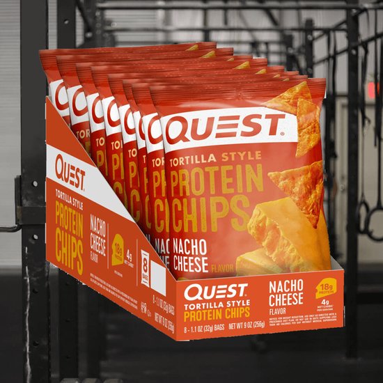 Quest Nutrition Protein Tortilla Chips (8x32g) Nacho Cheese - Functionele voeding - Eiwit Snacks